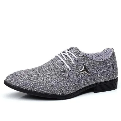 Men's large size cloth shoes Breathable pointed point canvas formal work shoes business casual shoes